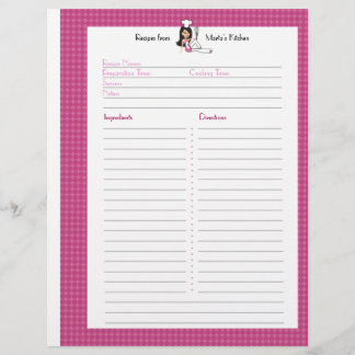 Fully Illustrated Recipe Page for Binder Users