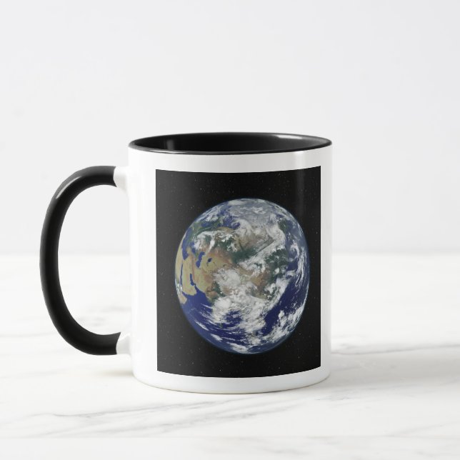 Fully lit Earth centred on Asia Mug (Left)