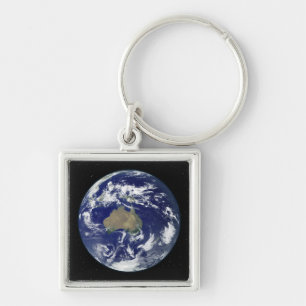 Fully lit Earth centred on Australia and Ocean Key Ring
