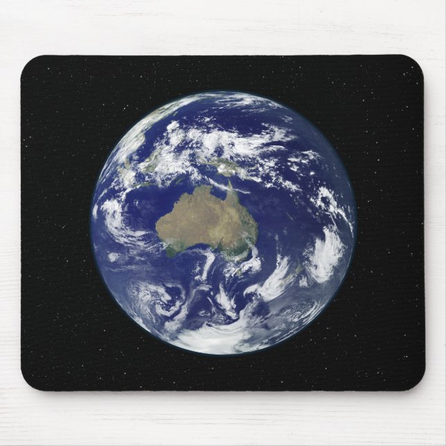 Fully lit Earth centred on Australia and Ocean Mouse Pad (Front)