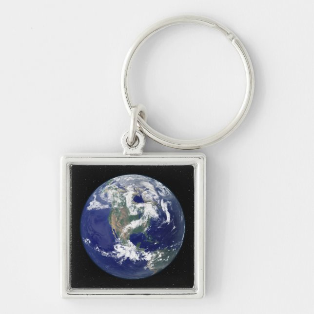 Fully lit Earth centred on North America Key Ring (Front)