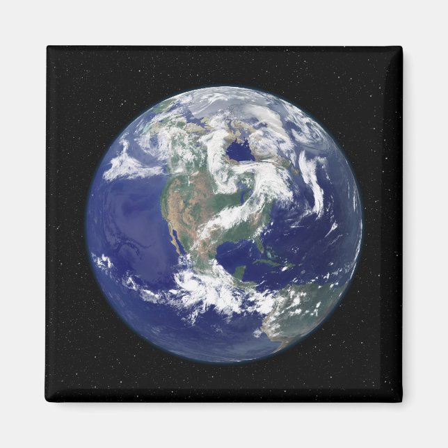 Fully lit Earth centred on North America Magnet (Front)