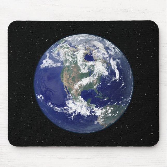 Fully lit Earth centred on North America Mouse Pad (Front)