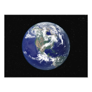Fully lit Earth centred on North America Photo Print