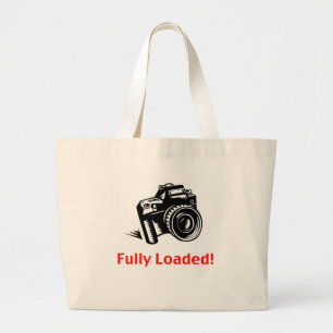 Fully Loaded Camera Large Tote Bag