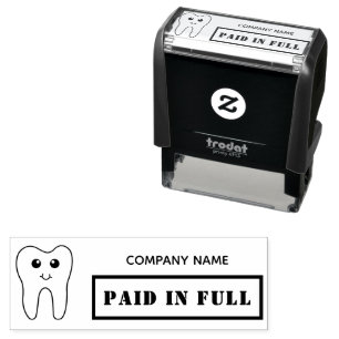 Fully Paid Business Tooth Modern Dentist Self-inking Stamp