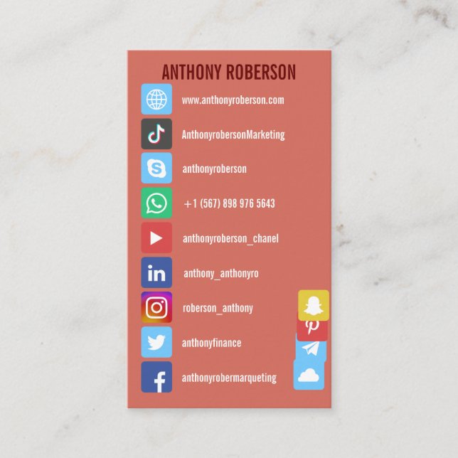 Fully personalise icons with 4 extra business card (Front)