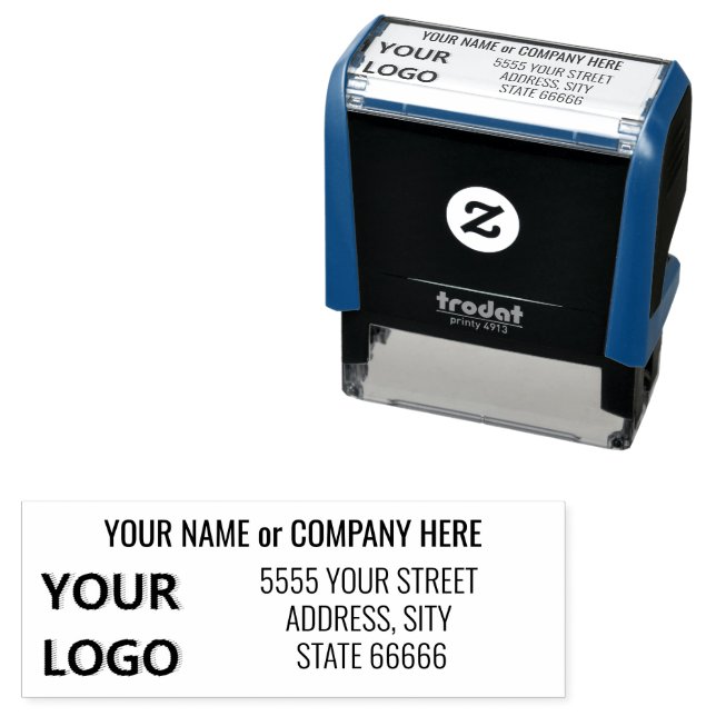 Fully Personalised Stamp Name Address Logo Font (In Situ)