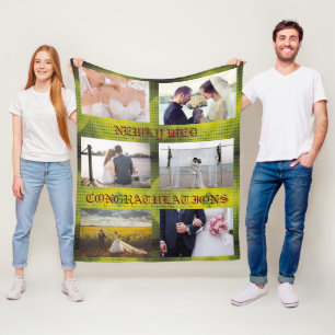 Fully Personalizable For Newly Wed Fleece Blanket