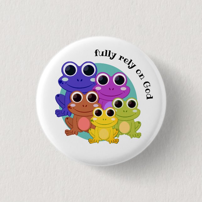 FULLY RELY ON GOD Christian 3 Cm Round Badge (Front)
