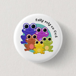 FULLY RELY ON GOD Christian 3 Cm Round Badge