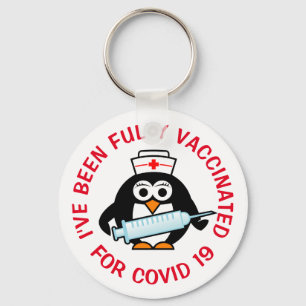 Fully vaccinated against covid coronavirus  key ring