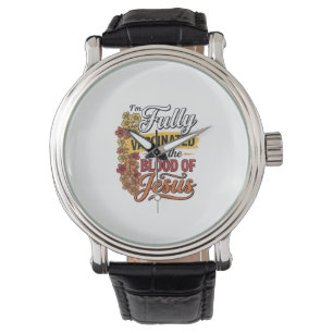 Fully Vaccinated by the Blood of Jesus Shirt Desig Watch