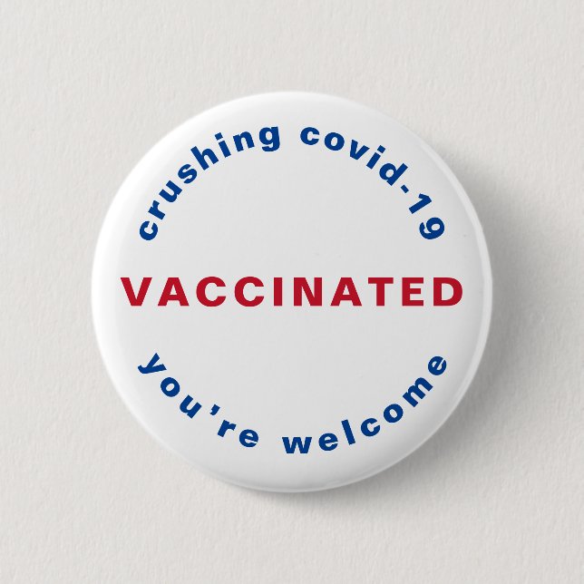 Fully vaccinated covid-19 button  (Front)