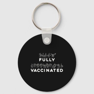 Fully Vaccinated Hand Sign Language Key Ring