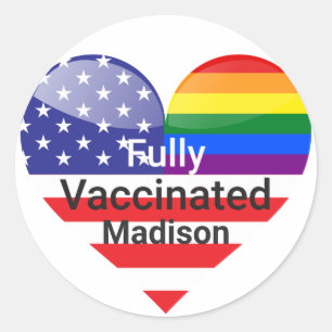 Fully Vaccinated Heart Classic Round Sticker