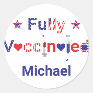 Fully Vaccinated in Stars and Stripes Classic Round Sticker