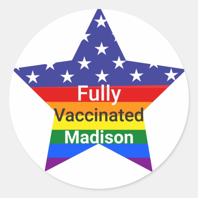 Fully Vaccinated Star Classic Round Sticker (Front)