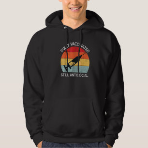Fully Vaccinated Still Antisocial Funny Cute Vint Hoodie