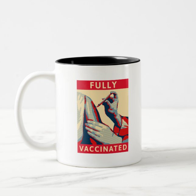 Fully Vaccinated Two-Tone Coffee Mug (Left)