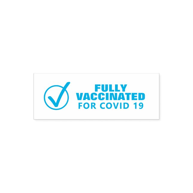 Fully vaccinated vaccination check mark self-inking stamp (Design)