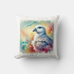 Fulmar in Serenity 210724AREF136 - Watercolor Cushion