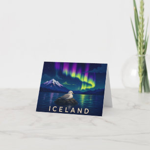 Fulmar Northern Lights Iceland Thank You Card