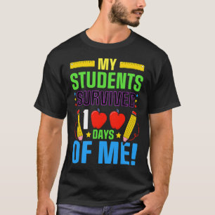 Fun 100th Day Of School My Student Survived 100 Da T-Shirt