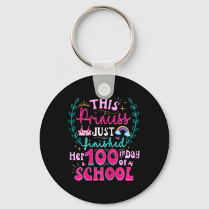 Fun 100th Day Of School Princess Cute Kids Girls T Key Ring