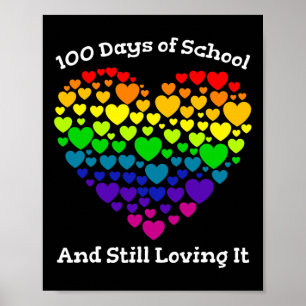 Fun 100th Day Of School Teacher Heart Valentine Da Poster