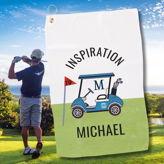 Fun 19th Hole Custom Cart Personalized  Golf Towel (Creator Uploaded)