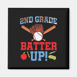 Fun 2nd Grade Baseball Player First Day Of School Magnet