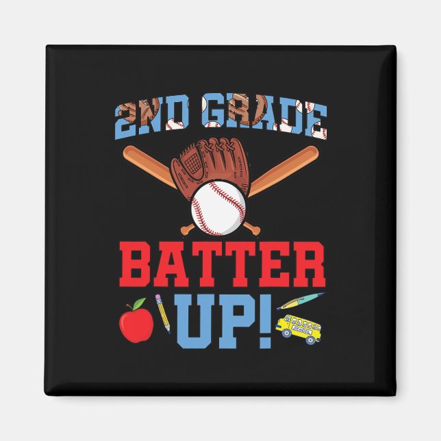 Fun 2nd Grade Baseball Player First Day Of School  Magnet (Front)