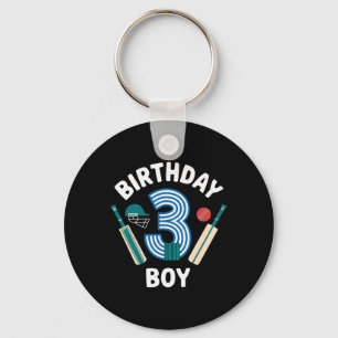 Fun 3rd Birthday Cricket Boys Kids 3 Year Old Cric Key Ring