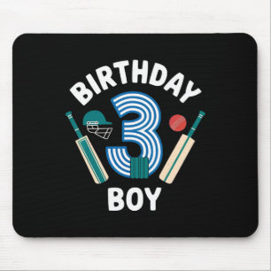 Fun 3rd Birthday Cricket Boys Kids 3 Year Old Cric Mouse Pad