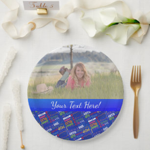 Fun 40th Birthday Party Personalised Monogram Paper Plate