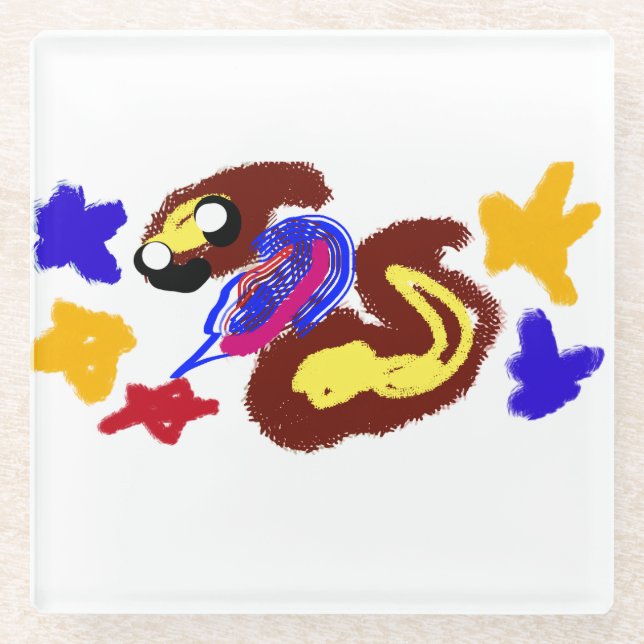 Fun 4th July  summer  Glass Coaster (Front)