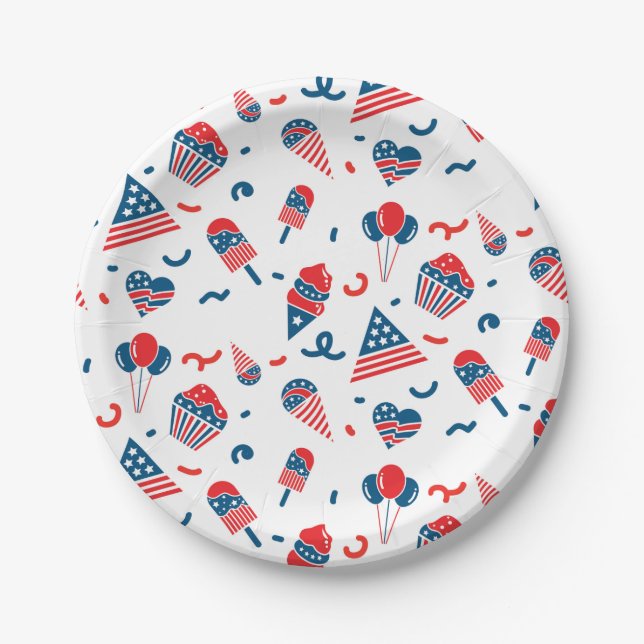 Fun 4th Of July Paper Plate (Front)