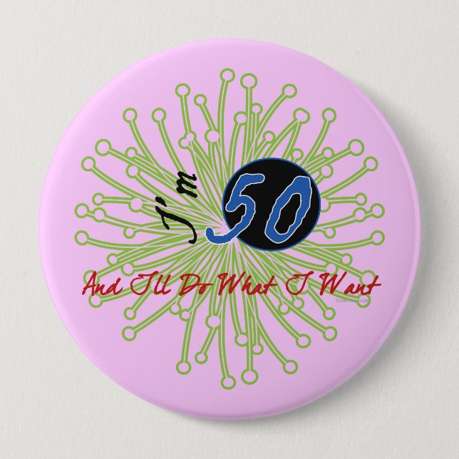Fun 50th Birthday Party Button (Front)
