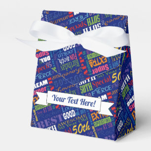 Fun 50th Birthday Party Personalised Monogram Favour Box
