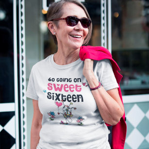 Fun 60 Going a On Sweet Sixteen Cow Cartoon T-Shirt