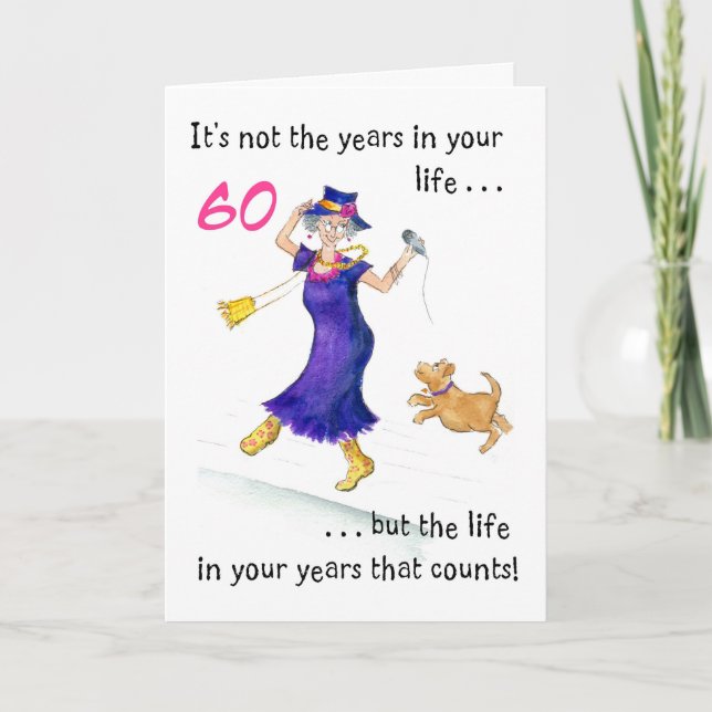 Fun 60th Birthday Card for a Woman (Front)