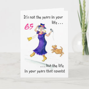 Fun 65th Birthday Card for a Woman