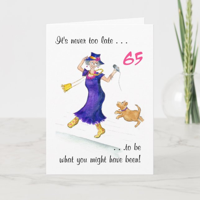 Fun 65th Birthday Card for a Woman (Front)
