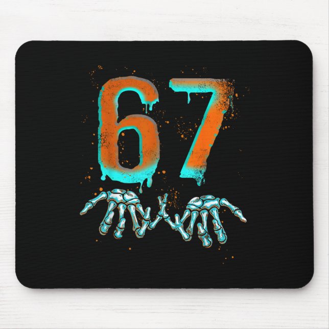 Fun 67 Meme Halloween Skeleton  Mouse Pad (Front)