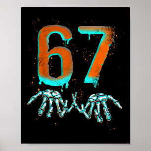 Fun 67 Meme Halloween Skeleton  Poster