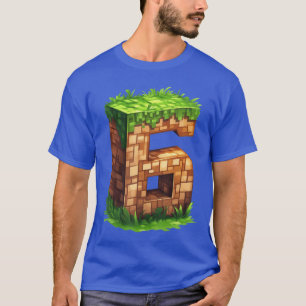 Fun 6th Birthday Number 6 Video Gamer Pielhemed Bd T-Shirt