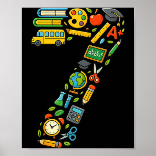 Fun 7th Grade Back to School 1st Day Of School Poster