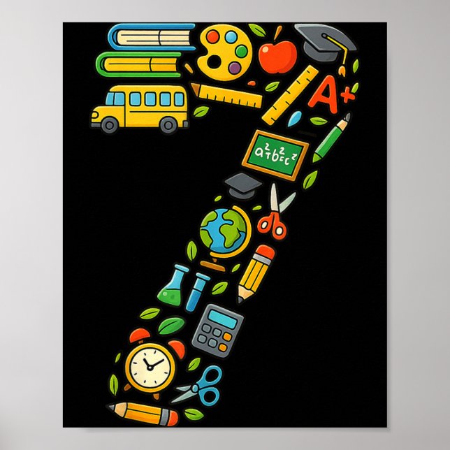 Fun 7th Grade Back to School 1st Day Of School Poster (Front)