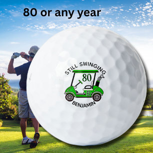 Fun 80TH Birthday Party Custom Cart Monogram Name Golf Balls
